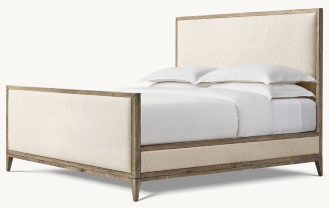Three Quarter view of Cayden Fabric Panel Bed With Footboard 