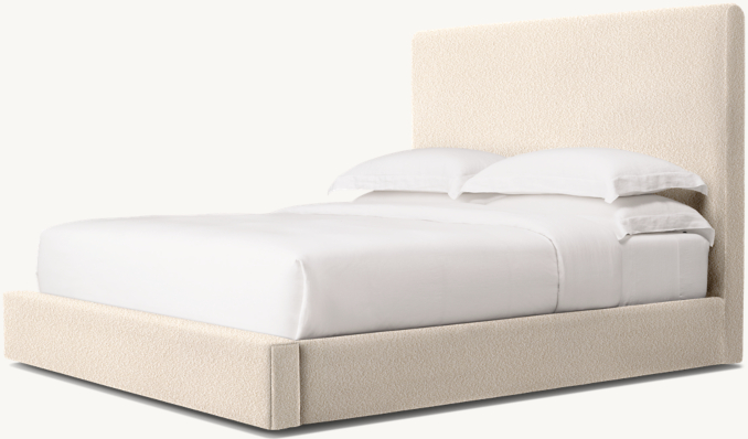 Three Quarter view of Marmont Fabric Panel Platform Bed 