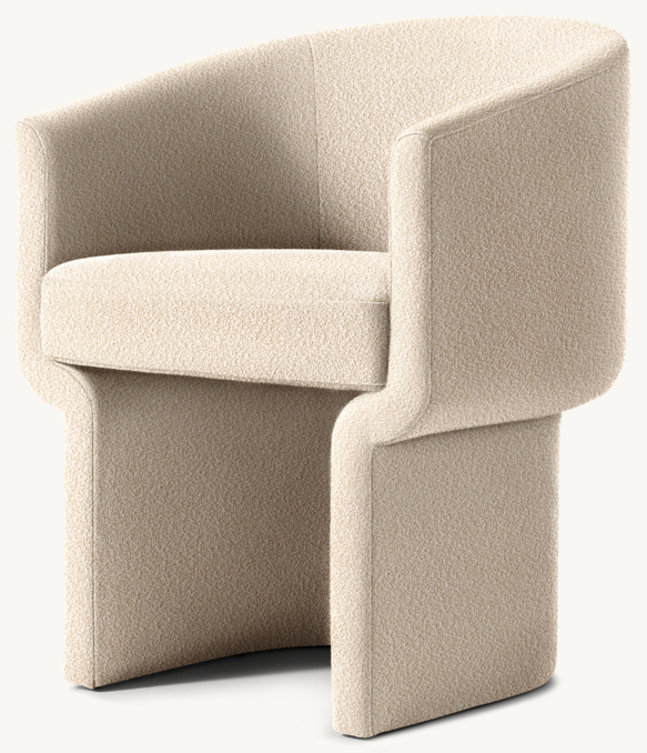 Three Quarter view of Ava Fabric Dining Armchair 