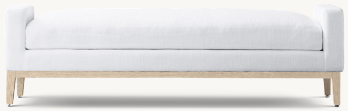 Italia Fabric End-of-Bed Bench - Oak Base
