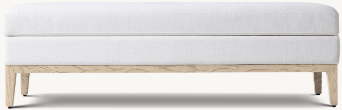 Italia Fabric End-of-Bed Storage Bench - Oak Base