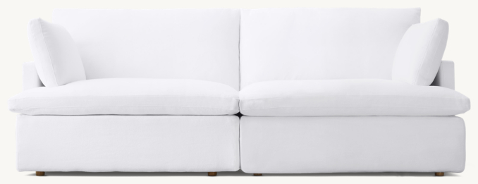 Front view of Cloud Track Arm Modular 2-Piece Sofa 