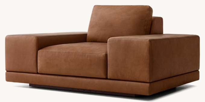 Cortona Wide-Arm Full Cushion Back Leather Chair
