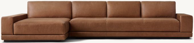 Cortona Leather Full Cushion Back Left-Arm L-Chaise Sectional