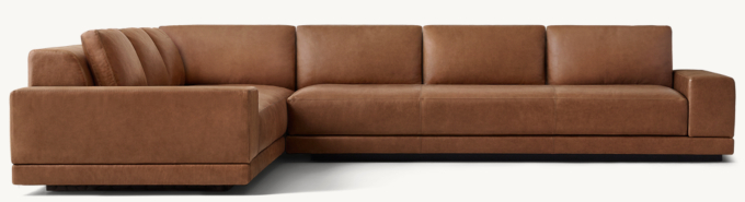 Cortona Leather Full Cushion Back Left-Arm L-Sectional