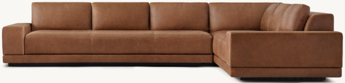 Cortona Leather Full Cushion Back Right-Arm L-Sectional