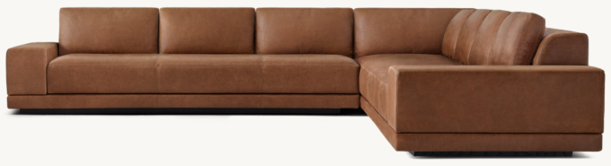 Cortona Leather Full Cushion Back L-Sectional with Modular Corners
