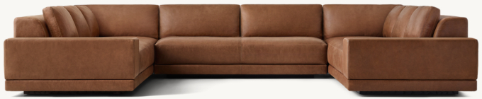 Cortona Leather Full Cushion Back U-Sofa Sectional