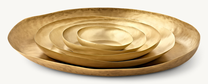 Sculptural Brass Platter