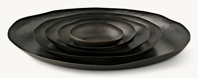  Sculptural Brass Platter     