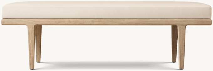 Gael Oak Fabric End-of-Bed Bench