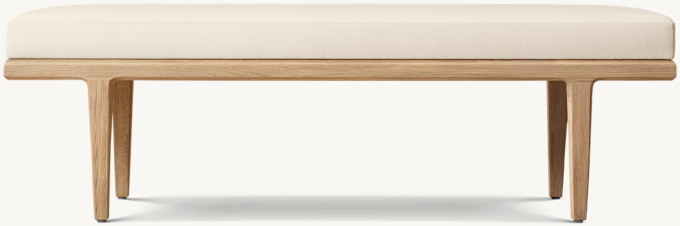 Gael Oak Fabric End-of-Bed Bench