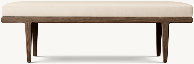 Gael Oak Fabric End-of-Bed Bench