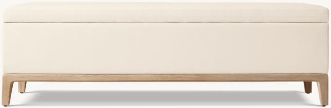 Gael Oak Fabric End-of-Bed Storage Bench