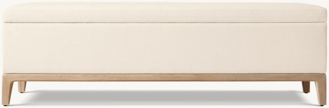 Gael Oak Fabric End-of-Bed Storage Bench