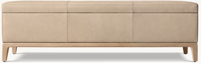 Gael Oak Leather End-of-Bed Storage Bench