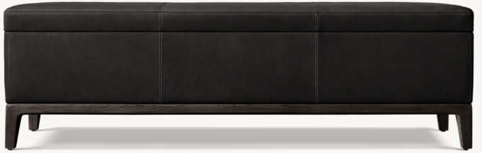Gael Oak Leather End-of-Bed Storage Bench