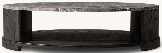 Front view of Genevieve Emperador Round Coffee Table 