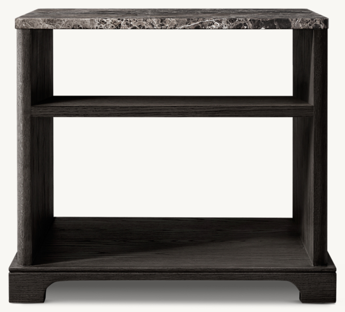 Front view of Genevieve Emperador Square Side Table 