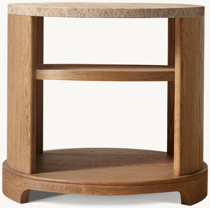 Genevieve Emperador Round Side Table