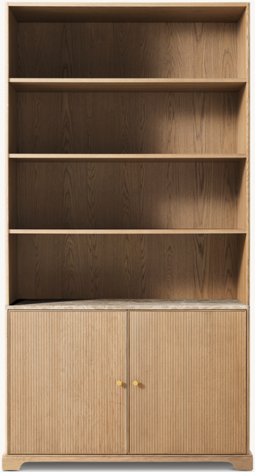 Genevieve Emperador Reeded Sideboard & Hutch