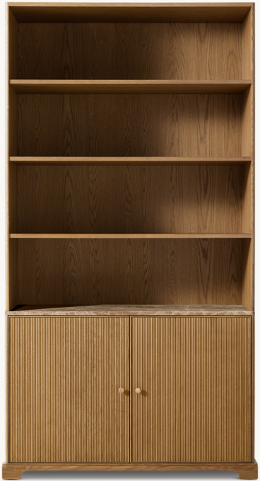 Genevieve Emperador Reeded Sideboard & Hutch