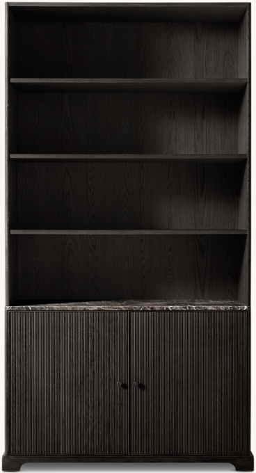 Genevieve Emperador Reeded Sideboard & Hutch