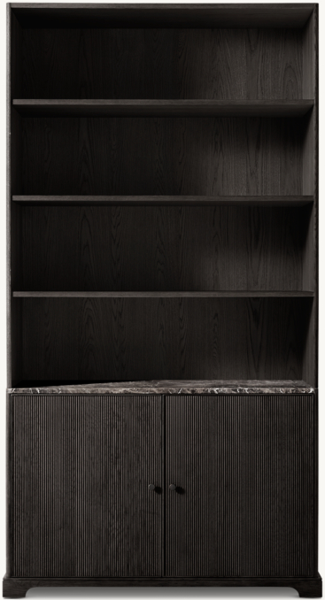 Genevieve Emperador Reeded Sideboard & Hutch