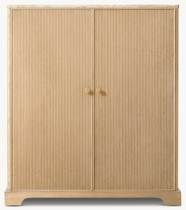 Genevieve Emperador Reeded Bar Cabinet