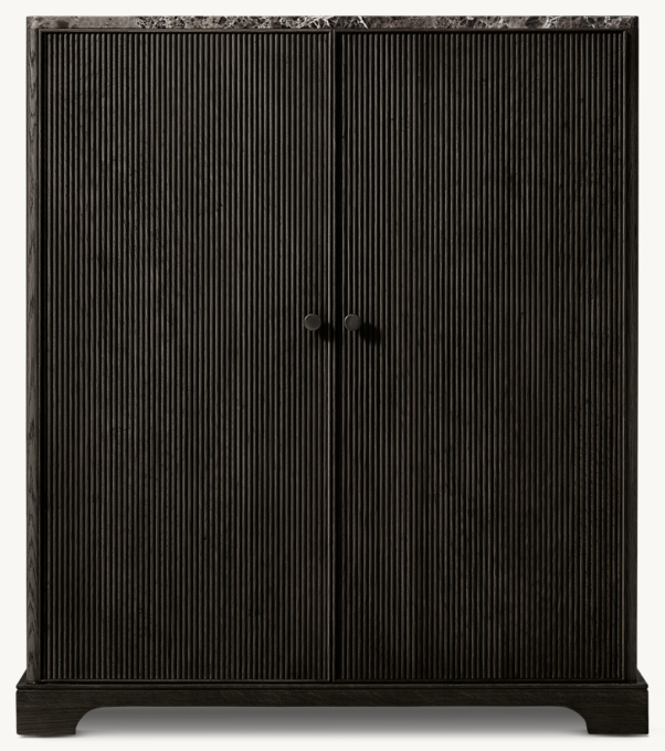 Genevieve Emperador Reeded Bar Cabinet