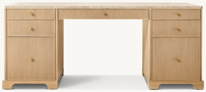 Genevieve Emperador Reeded Storage Desk