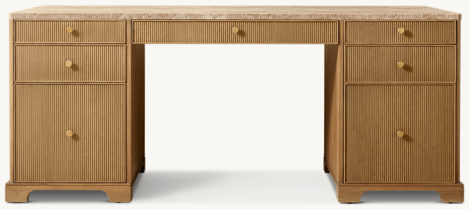 Genevieve Emperador Reeded Storage Desk