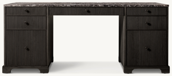 Genevieve Emperador Reeded Storage Desk