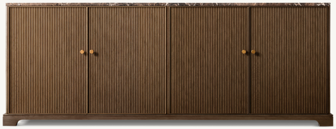 Genevieve Emperador Reeded 4-door Sideboard | RH