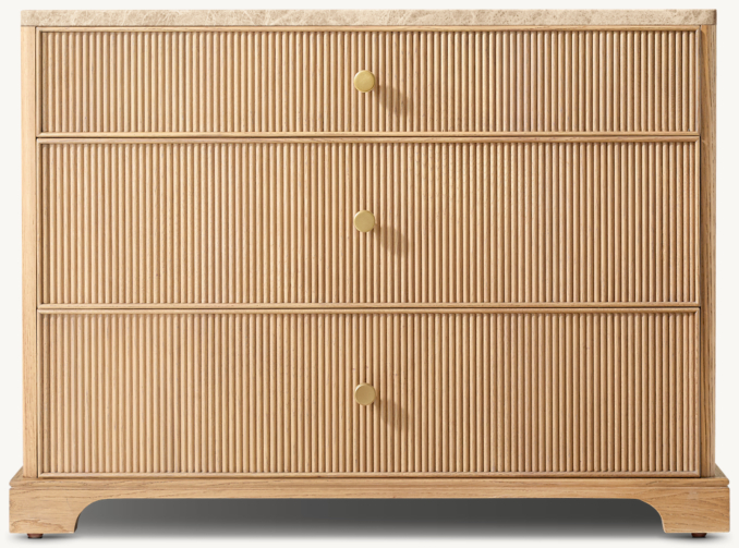 Genevieve Emperador Reeded Closed Nightstand | RH