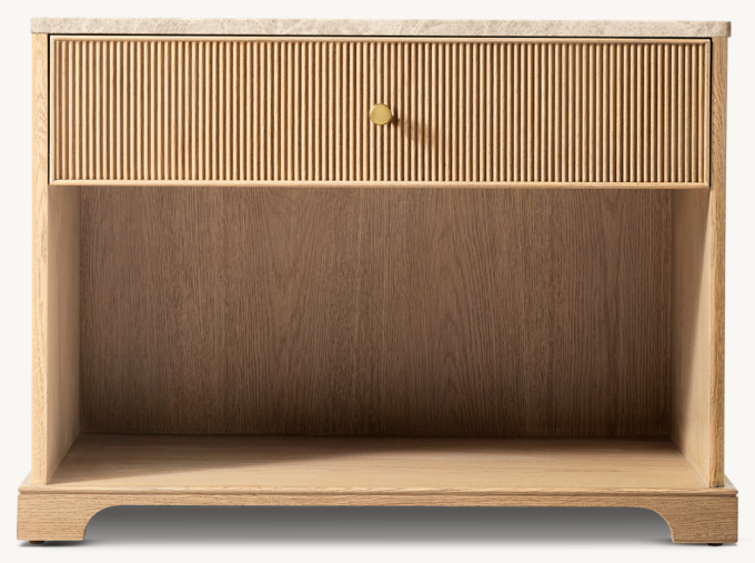 Genevieve Emperador Reeded Open Nightstand