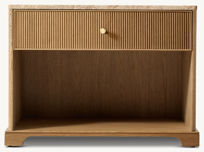 Genevieve Emperador Reeded Open Nightstand
