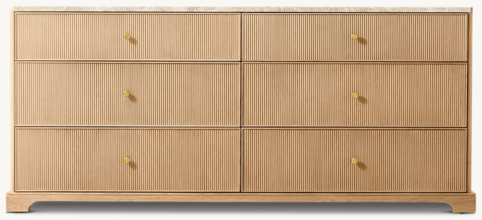 Genevieve Emperador Reeded 6-Drawer Dresser