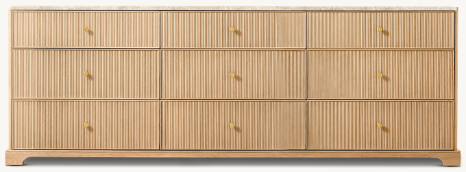 Genevieve Emperador Reeded 9-Drawer Dresser