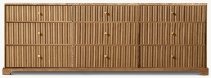 Genevieve Emperador Reeded 9-Drawer Dresser