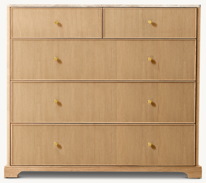 Genevieve Emperador Reeded 5-Drawer Dresser