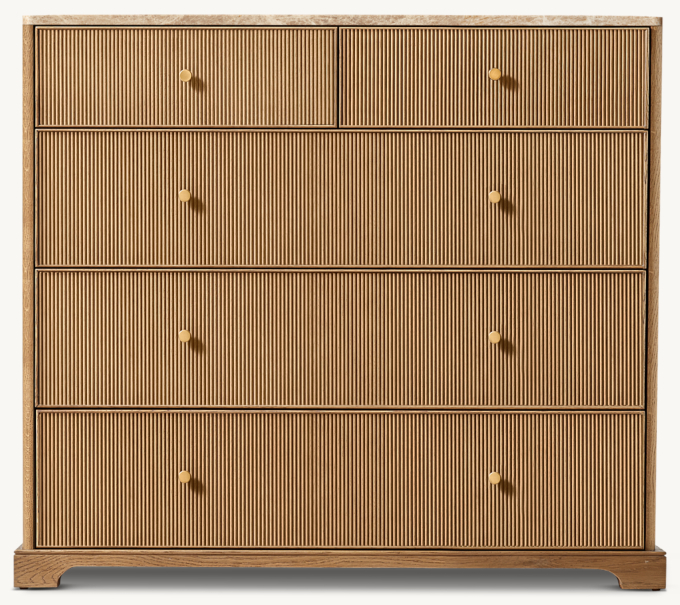 Genevieve Emperador Reeded 5-Drawer Dresser