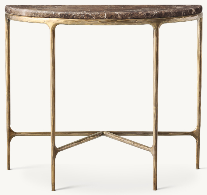 Thaddeus Marble Demilune Console Table