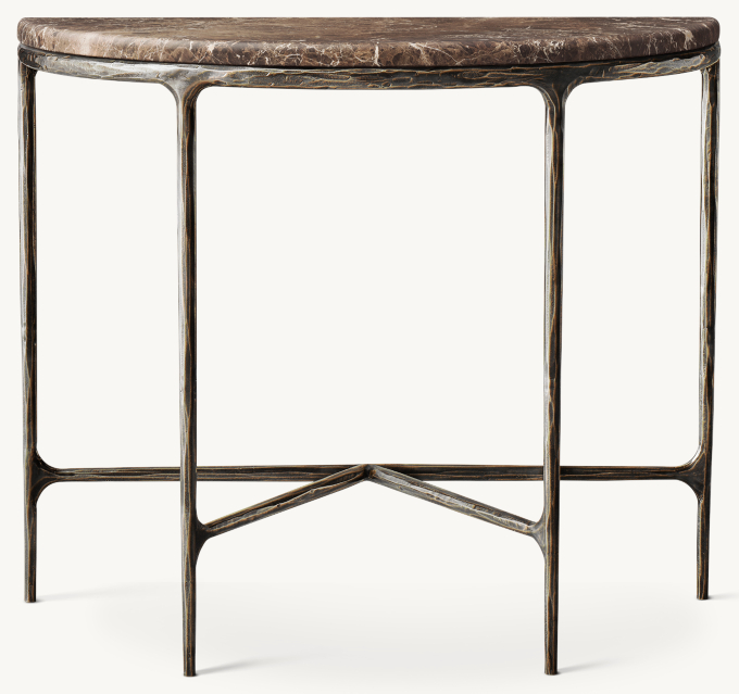 Thaddeus Marble Demilune Console Table