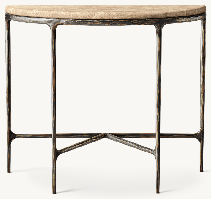 Thaddeus Marble Demilune Console Table