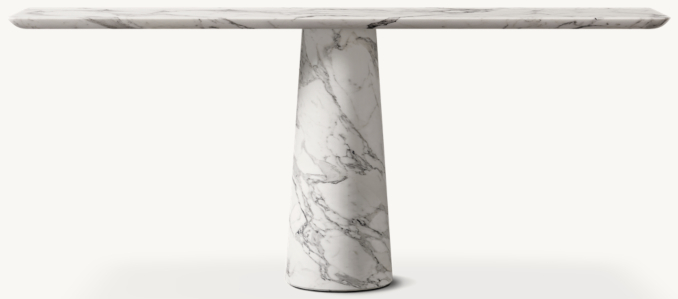 Shown in Italian Arabescato Marble.