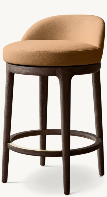 Ligné Low Back Swivel Fabric Bar & Counter Stool