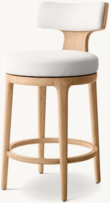 Ligné High Back Swivel Fabric Bar & Counter Stool