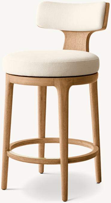 Ligné High Back Swivel Fabric Bar & Counter Stool