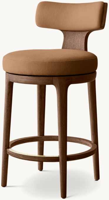 Ligné High Back Swivel Fabric Bar & Counter Stool